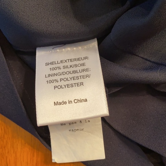 Tory Burch navy silk top - Picture 4 of 5